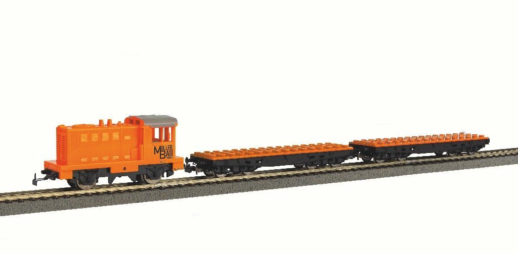 Piko 57143 - Diesellok mit Klemmbausteinwagen RC A-Gleis & B H0/GL